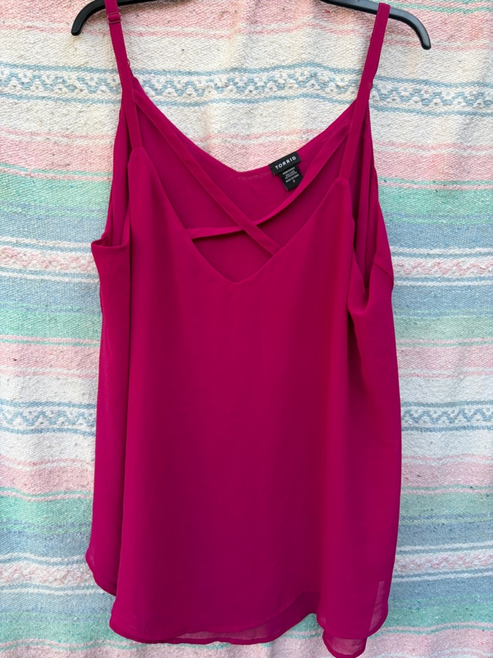 torrid Magenta Crisscross Spaghetti Strap Tank